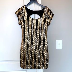 Marineblu gold sequin embellished dress size L